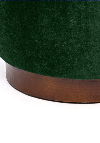 NORDLYS Soka-puff, rund - grnn flyel og brunt tre (35)