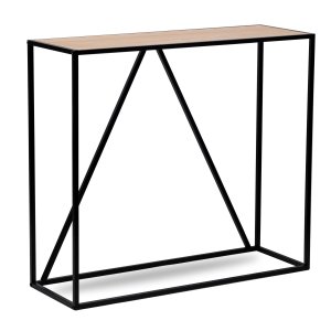 NORDLYS Solna konsolbord, rektangulärt - trä och svart metall (90x30)