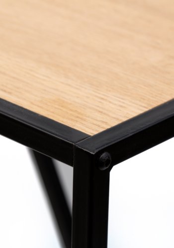 NORDLYS Solna konsollbord, rektangulrt - tre og sort metall (90x30)