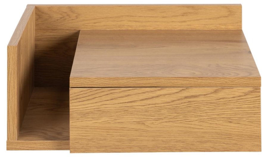 ACT NORDIC Ashlan Wand-Nachttisch, mit 1 Schublade, umkehrbar – natürliches Wildeichenpapier MDF (40x32)