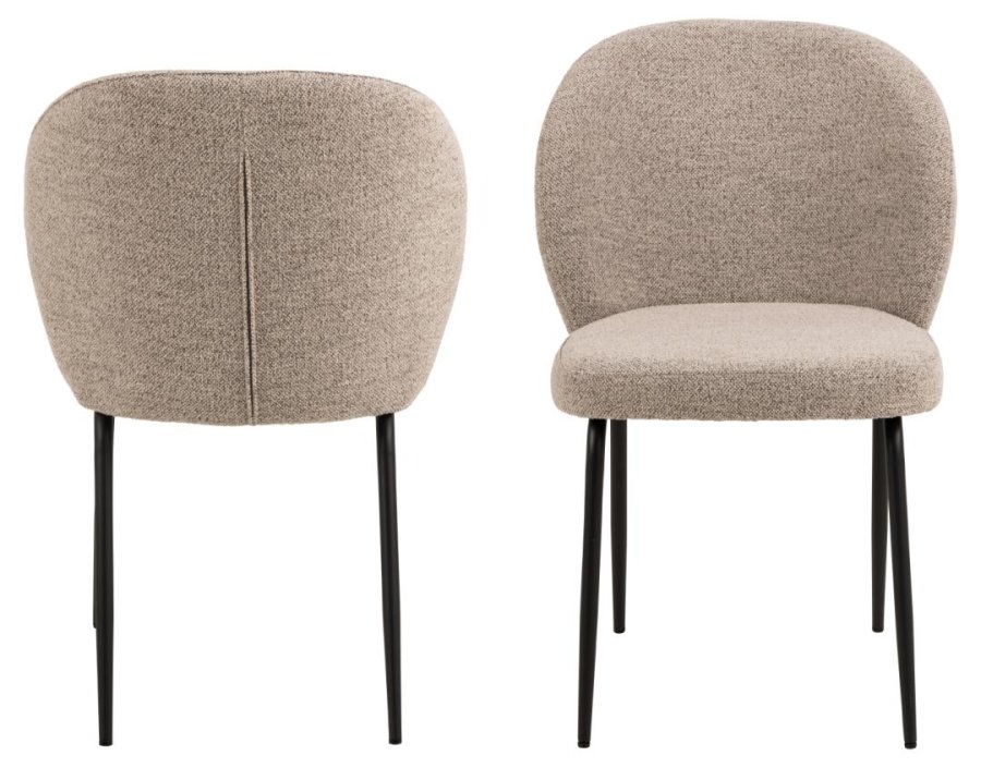 ACT NORDIC Patricia Esszimmerstuhl - beiger Stoff und schwarzer Stahl