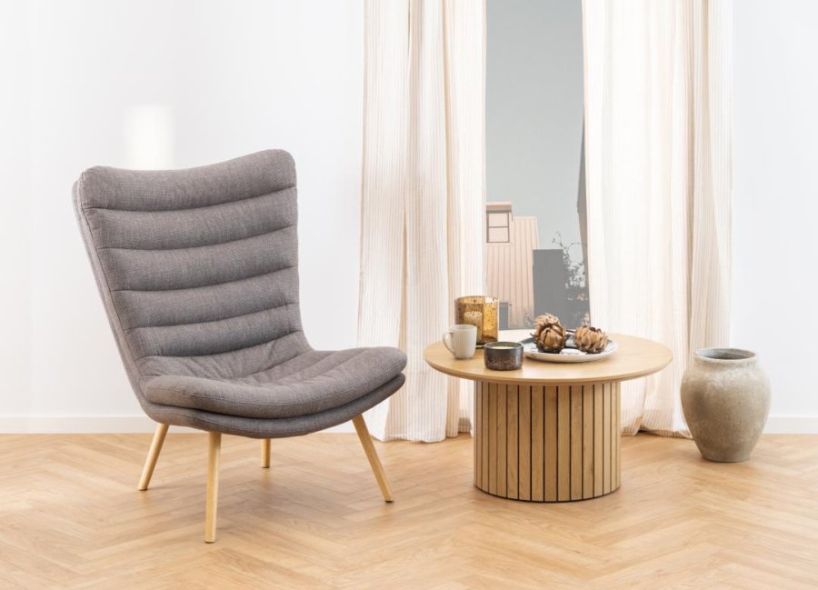 ACT NORDIC Yale Couchtisch, rund - Melamin Wildeiche natur (80)