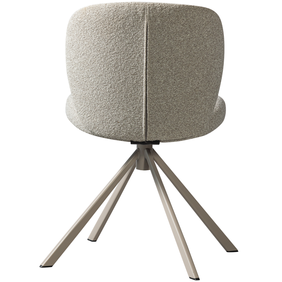 WOOOD Femke spisebordsstol, m. drejefunktion - natur boucl stof og natur stl