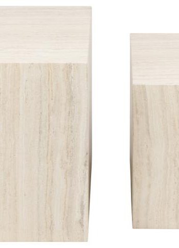 ACT NORDIC Dice sofabord, kvadratisk - beige travertinpapir (st af 2)