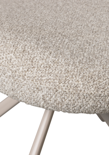 WOOOD Femke spisebordsstol, m. drejefunktion - natur boucl stof og natur stl