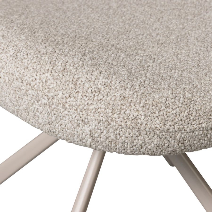 WOOOD Femke spisebordsstol, m. drejefunktion - natur boucl stof og natur stl