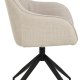 ACT NORDIC Brenda Esszimmerstuhl, mit Armlehnen und Drehfunktion – beiger Stoff und schwarzes Metall