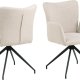ACT NORDIC Laura spisebordsstol, m. armln og drejefunktion - beige stof og sort stl