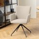 ACT NORDIC Laura spisebordsstol, m. armln og drejefunktion - beige stof og sort stl