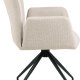 ACT NORDIC Laura spisebordsstol, m. armln og drejefunktion - beige stof og sort stl