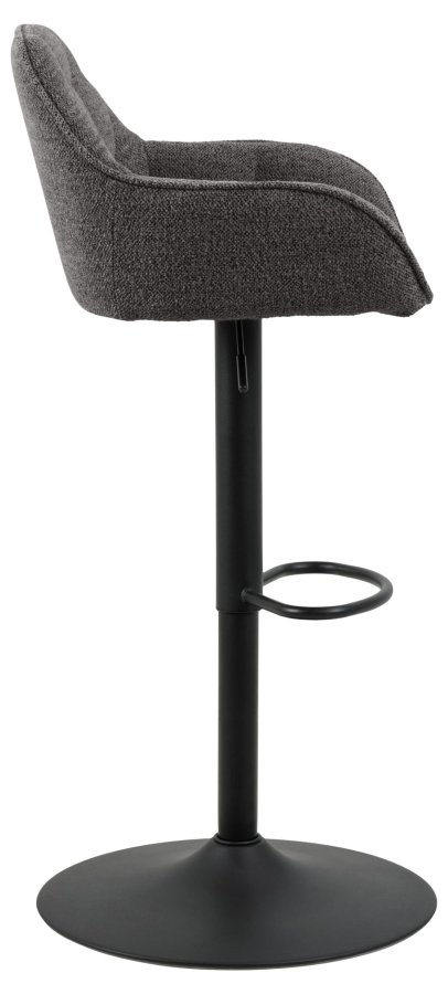 ACT NORDIC Brooke barstol, m. rygln, armln, fodsttte, drejefunktion - antracitgr stof/sort stl