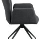 ACT NORDIC Laura Esszimmerstuhl, mit Armlehnen und Drehfunktion - dunkelgrauer Stoff und schwarzer Stahl