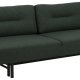 ACT NORDIC Malling bddsoffa, med utdragbar sng och 2 kuddar - grnt tyg och svart stl