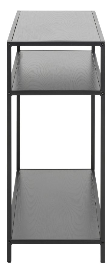 ACT NORDIC Seaford Konsolentisch, mit 2 Regalen – Melamin aus schwarzer Esche und schwarzer Stahl (100 x 35)