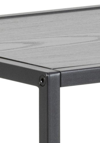 ACT NORDIC Seaford Konsolentisch, mit 2 Regalen – Melamin aus schwarzer Esche und schwarzer Stahl (100 x 35)