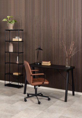 ACT NORDIC Flora Skrivebordsstol, brun, skinn (kunstskinn)