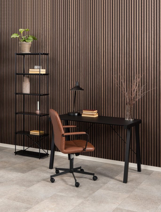 ACT NORDIC Flora Skrivebordsstol, brun, skinn (kunstskinn)