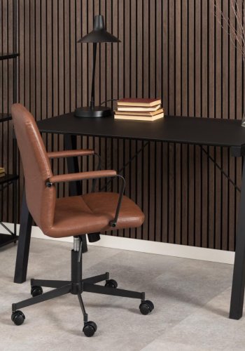 ACT NORDIC Flora Skrivebordsstol, brun, skinn (kunstskinn)