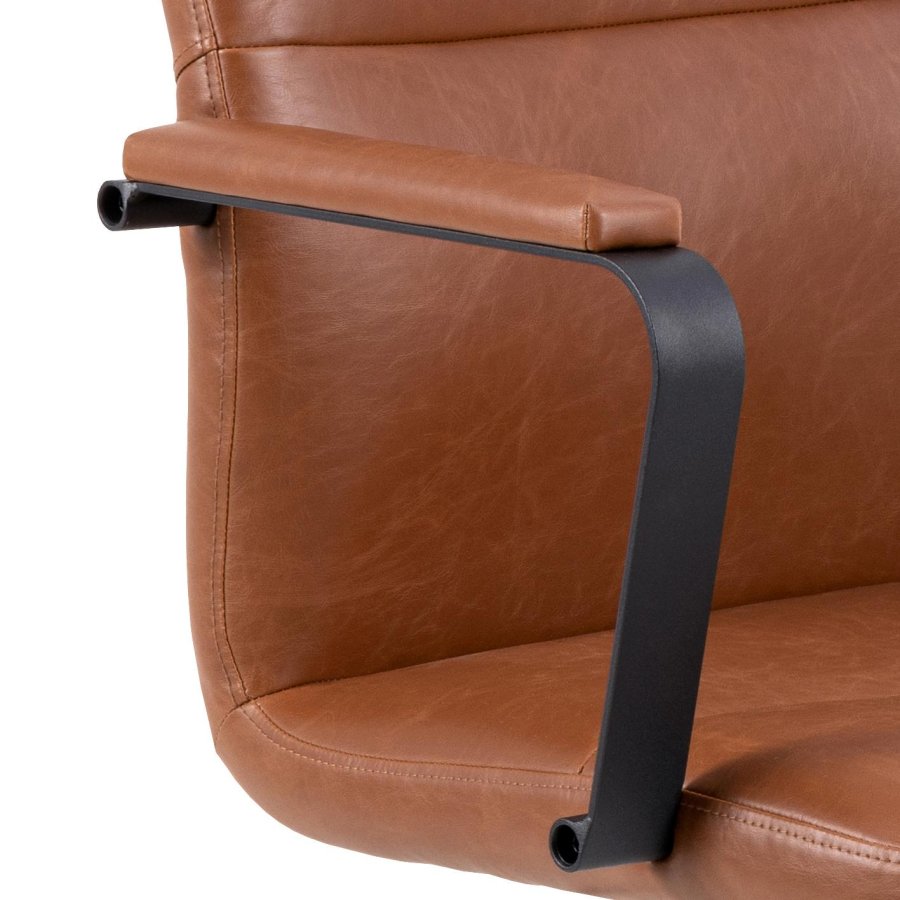 ACT NORDIC Flora Skrivebordsstol, brun, skinn (kunstskinn)