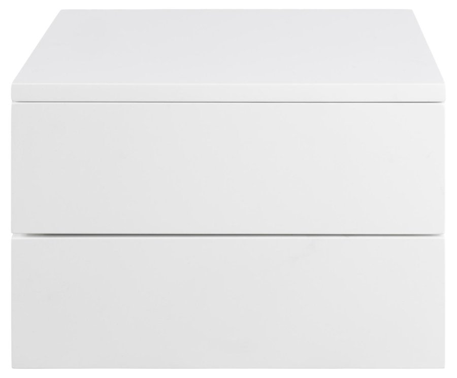 ACT NORDIC Avignon Wandnachttisch, mit 2 Schubladen - weißes MDF (37x32)