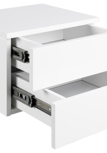 ACT NORDIC Avignon Wandnachttisch, mit 2 Schubladen - weißes MDF (37x32)
