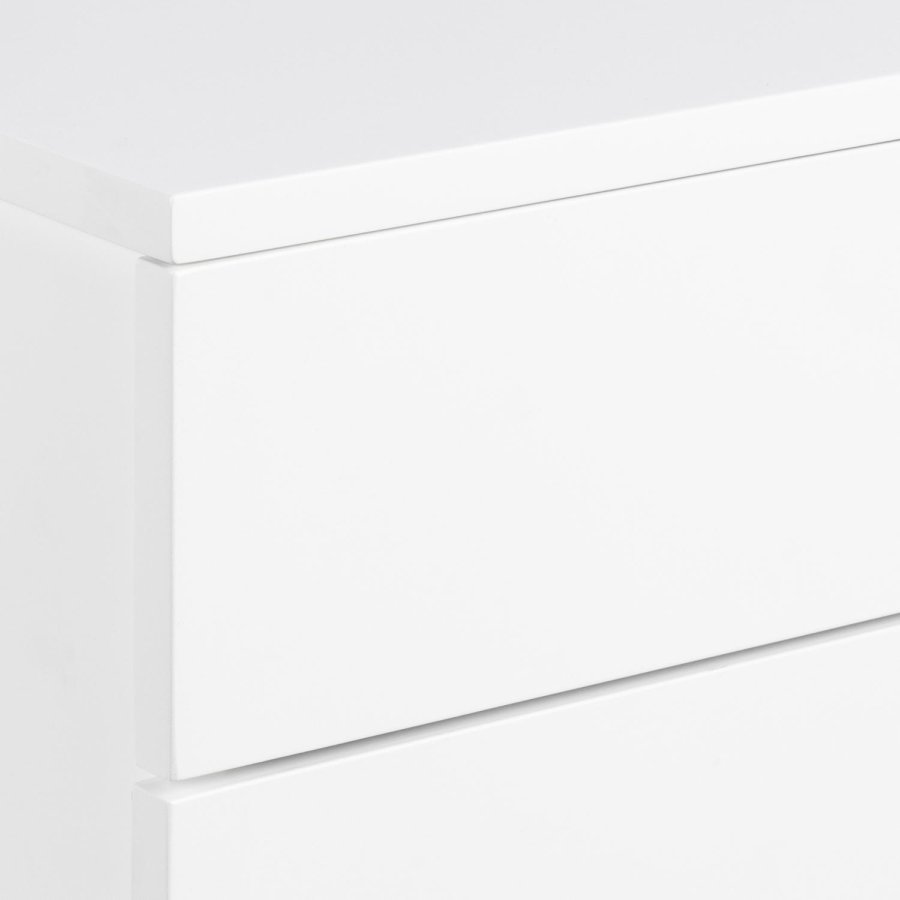 ACT NORDIC Avignon Wandnachttisch, mit 2 Schubladen - weißes MDF (37x32)