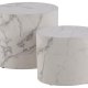 ACT NORDIC Mice sofabord, oval - hvid Carrara papir med marmormnster (st af 2)