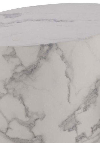 ACT NORDIC Mice sofabord, oval - hvid Carrara papir med marmormnster (st af 2)