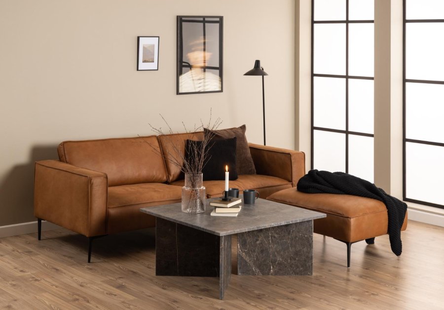 ACT NORDIC Vega sofabord, kvadratisk - brun marmor (90x90)