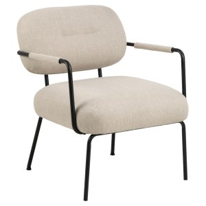 ACT NORDIC Dillon ftölj, med armstöd - beige tyg och svart stl