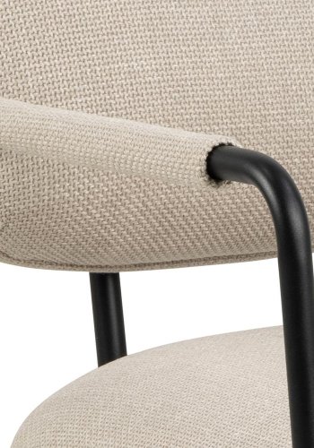 ACT NORDIC Dillon loungestol, m. armln - beige stof og sort stl