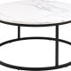 ACT NORDIC Spiro Couchtisch, rund – weißes Melamin mit Marmormuster und schwarzer Stahl (80)