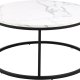 ACT NORDIC Spiro Couchtisch, rund – weißes Melamin mit Marmormuster und schwarzer Stahl (80)