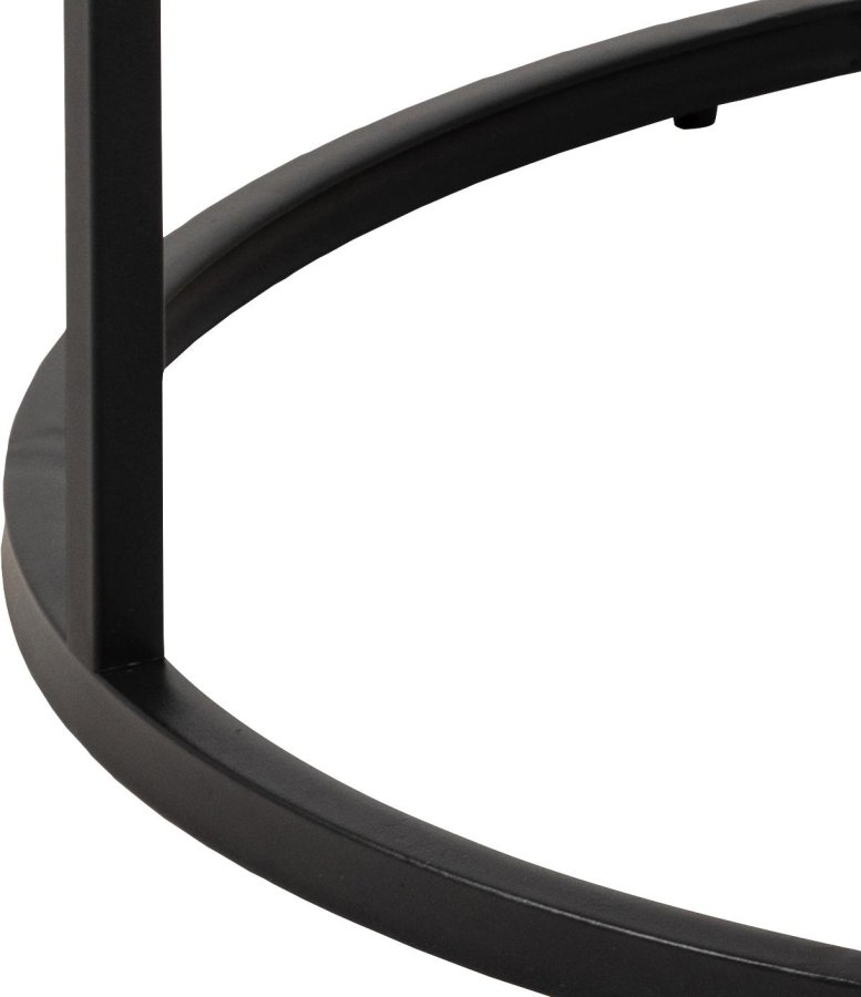 ACT NORDIC Spiro Couchtisch, rund – weißes Melamin mit Marmormuster und schwarzer Stahl (80)