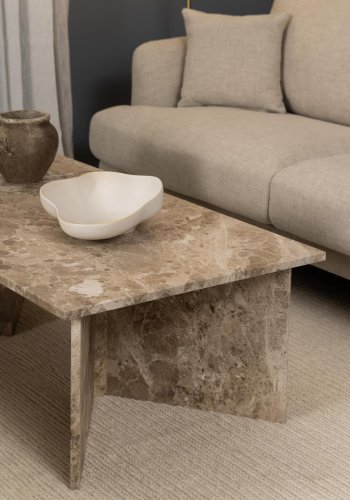 ACT NORDIC Vega sofabord, rektangulr - brun marmor (140x70)