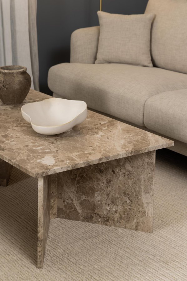 ACT NORDIC Vega sofabord, rektangulr - brun marmor (140x70)