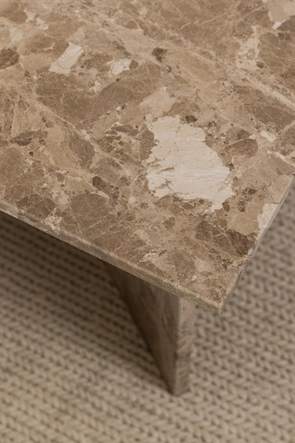 ACT NORDIC Vega sofabord, rektangulr - brun marmor (140x70)