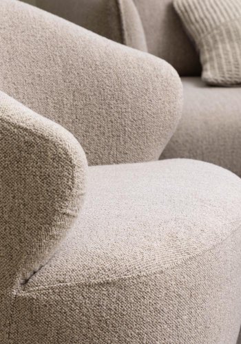 ACT NORDIC Westport snurrstol, med armstöd och vridbar - beige tyg och svart stl