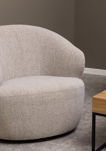 ACT NORDIC Westport snurrstol, med armstöd och vridbar - beige tyg och svart stl