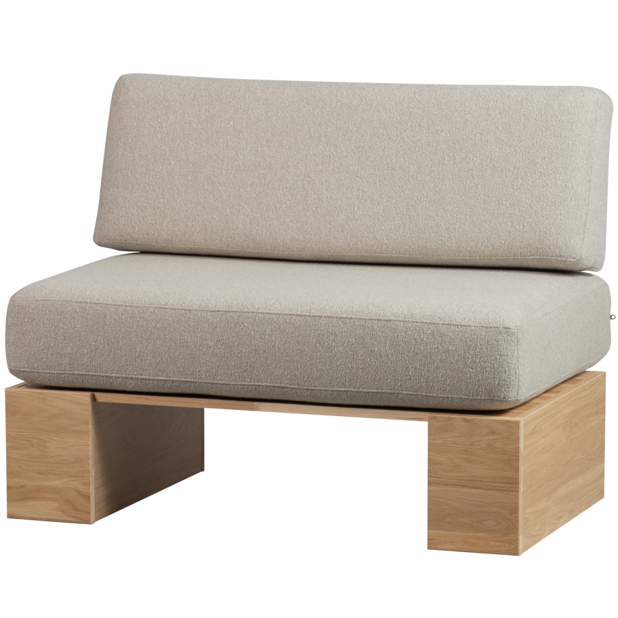 WOOOD EAT UP VÄGGBÄNK NATURLIG EK MED DYNOR BEIGE [fsc]