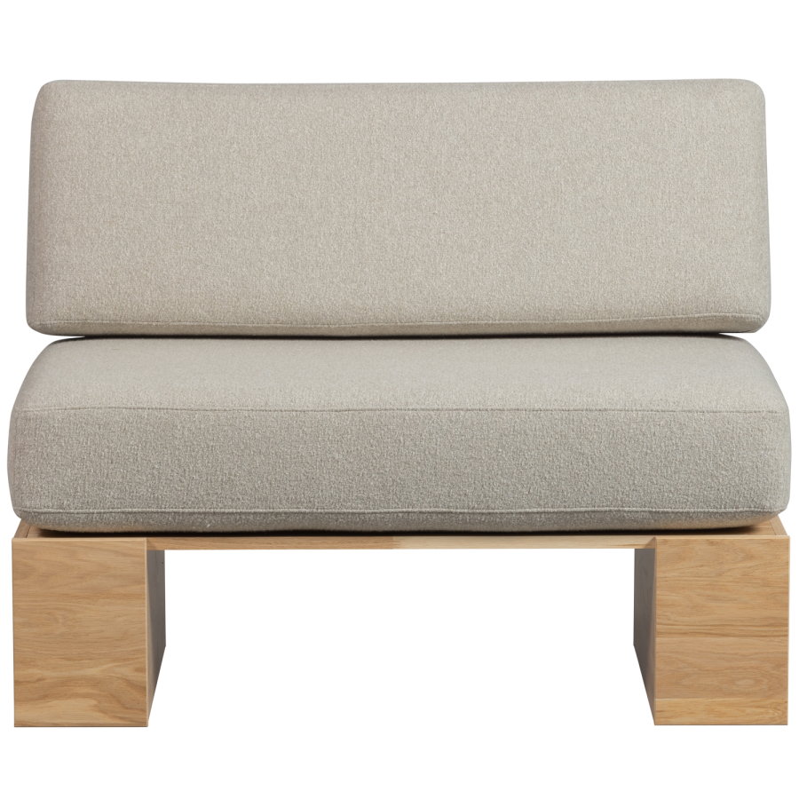 WOOOD EAT UP VÄGGBÄNK NATURLIG EK MED DYNOR BEIGE [fsc]