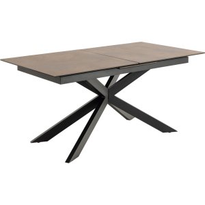 ACT NORDIC Irwine matbord, m. 1 extra platta - rostbrun keramik|glas och svart stl (168/210x90)