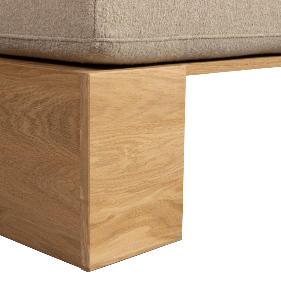 WOOOD EAT UP VÄGGBÄNK NATURLIG EK MED DYNOR BEIGE [fsc]