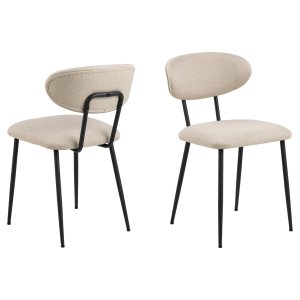 ACT NORDIC Denise spisebordsstol - beige stof og sort stl