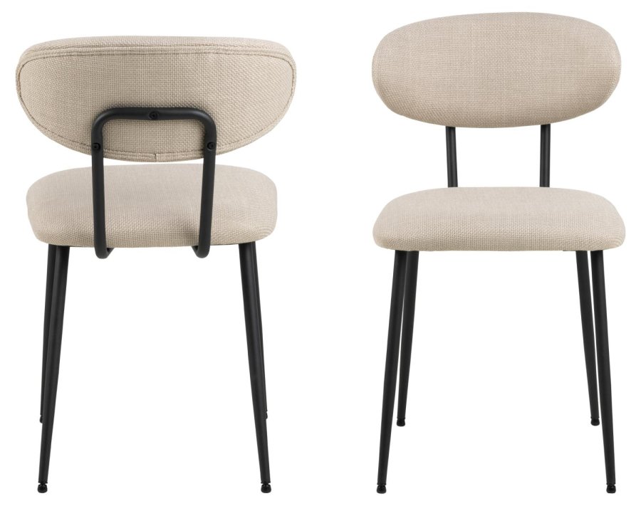 ACT NORDIC Denise Spisestuestol, beige, Stoff