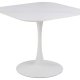 ACT NORDIC Malta spisebord, kvadratisk - hvid Unico keramik og hvid stl (90x90)