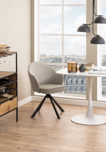 ACT NORDIC Malta spisebord, kvadratisk - hvid Unico keramik og hvid stl (90x90)