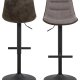 ACT NORDIC Adisa barstol, m. rygln, drejefunktion, gaspatron - grbrun stof og sort stl