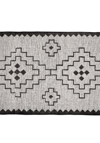 WOOOD OMARI TEPPE ULL/JUTE NATURLIG/SVART 160x230CM