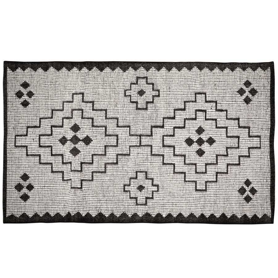 WOOOD OMARI TEPPE ULL/JUTE NATURLIG/SVART 160x230CM